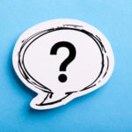 Question Mark Speech Bubble Isolated On Blue